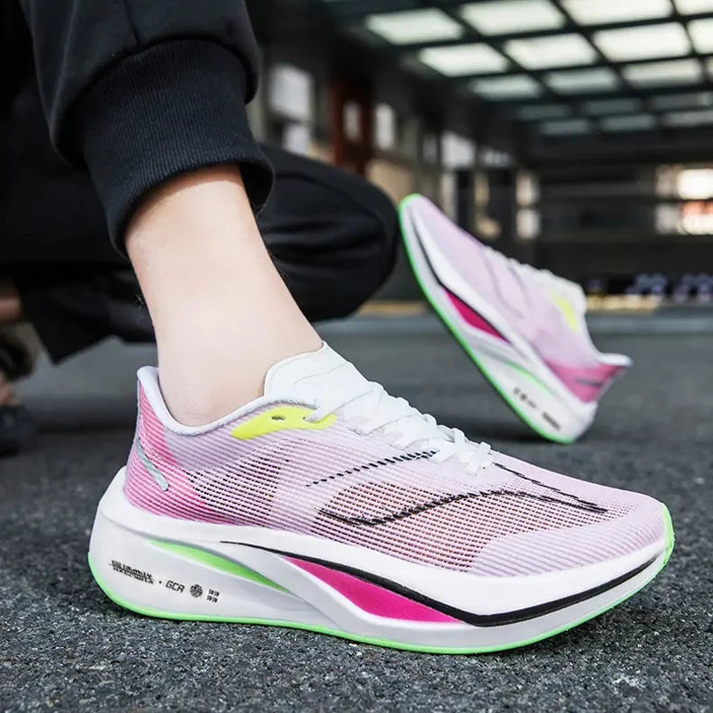 2024 Brand Logo Custom Men Casual Sports Sneakers Mesh Blank Carbon Plate Sole Marathon Jogging Running Walking Shoes for Women