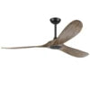 60'' Wood Ceiling Fan No Light, Reversible and Silent DC Motor, Modern Ceiling Fan with Remote Control for Bedroom, Living Room