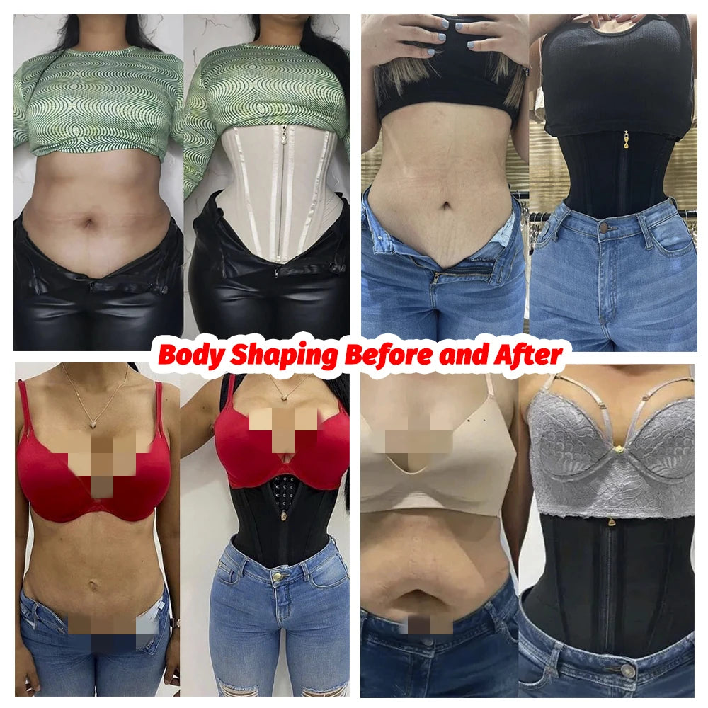 Steel Bone Adjustable Compression Tummy Control Girdle Body Shaper Vest Slim Waist Trainer Bustier Corsets for Women