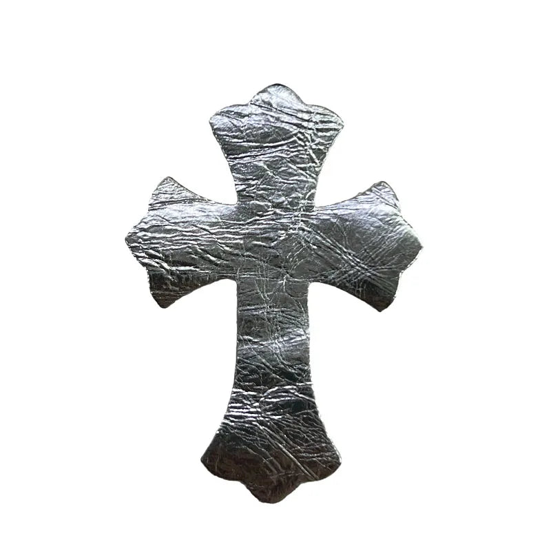 4.5*6.5cm Sheepskin Leather Patch With Cross Shaped Leather Label Genuine Leather DIY With Multiple Colors-106-182
