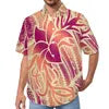 High Quality Samoan Short Sleeve Casual Hawaii Style Men's Shirts Tops Custom Printed Big Size Polynesian Tribal Aloha Shirts