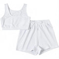 New Fashion Summer Two Piece Set Crop Top Solid Sportswear  Women Elasticity Matching Shorts Athleisure Casual Sets Outfits 2021