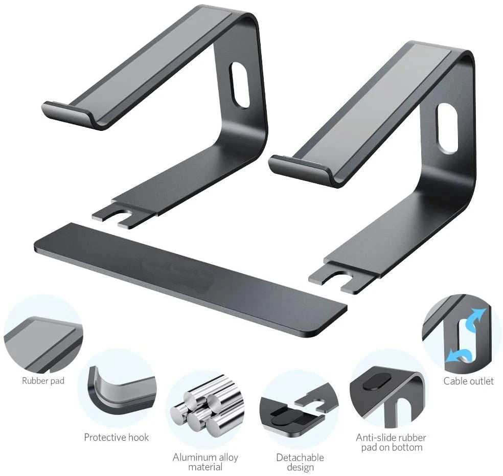Jomaa Laptop Stand Ergonomic Aluminum Laptop Mount Computer Stand Detachable Laptop Riser Notebook Holder Stand Compatible