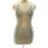 New Design Shiny Full Stone Panel  Dangle Crystal Beading Bodice Rhinestone Applique  for Bridal WDP-533