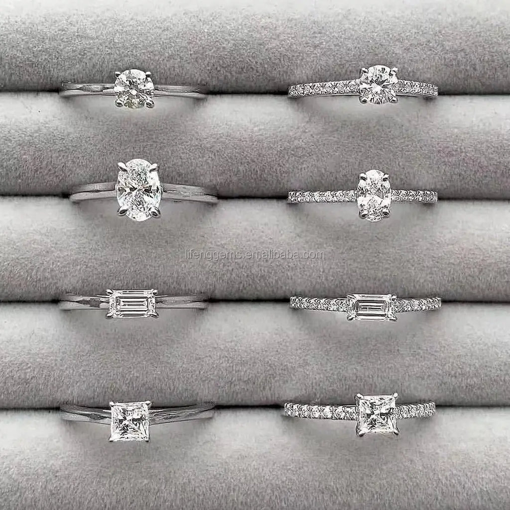 Hip Hop Rings Jewelry Custom Letter Lab Grown Diamond Iced Out VVS Moissanite Rings Sterling Silver 925 Luxury Rings for Men