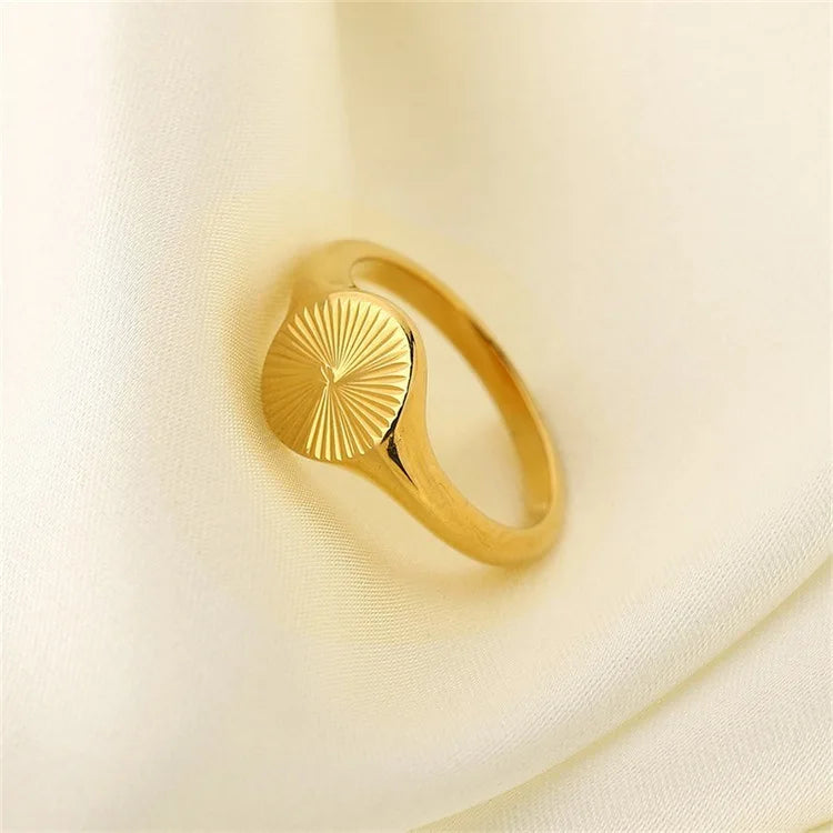 Wholesale High Quality Women's 18K Gold Plated Stainless Steel Jewelry Rings