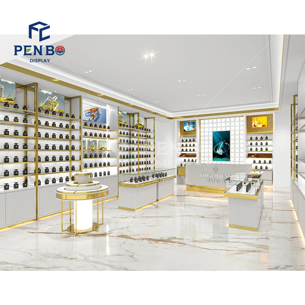 Customized 3D Interior Design Layout Luxury Perfume Shop Decoration Perfumarias Showroom Design Effect Drawing