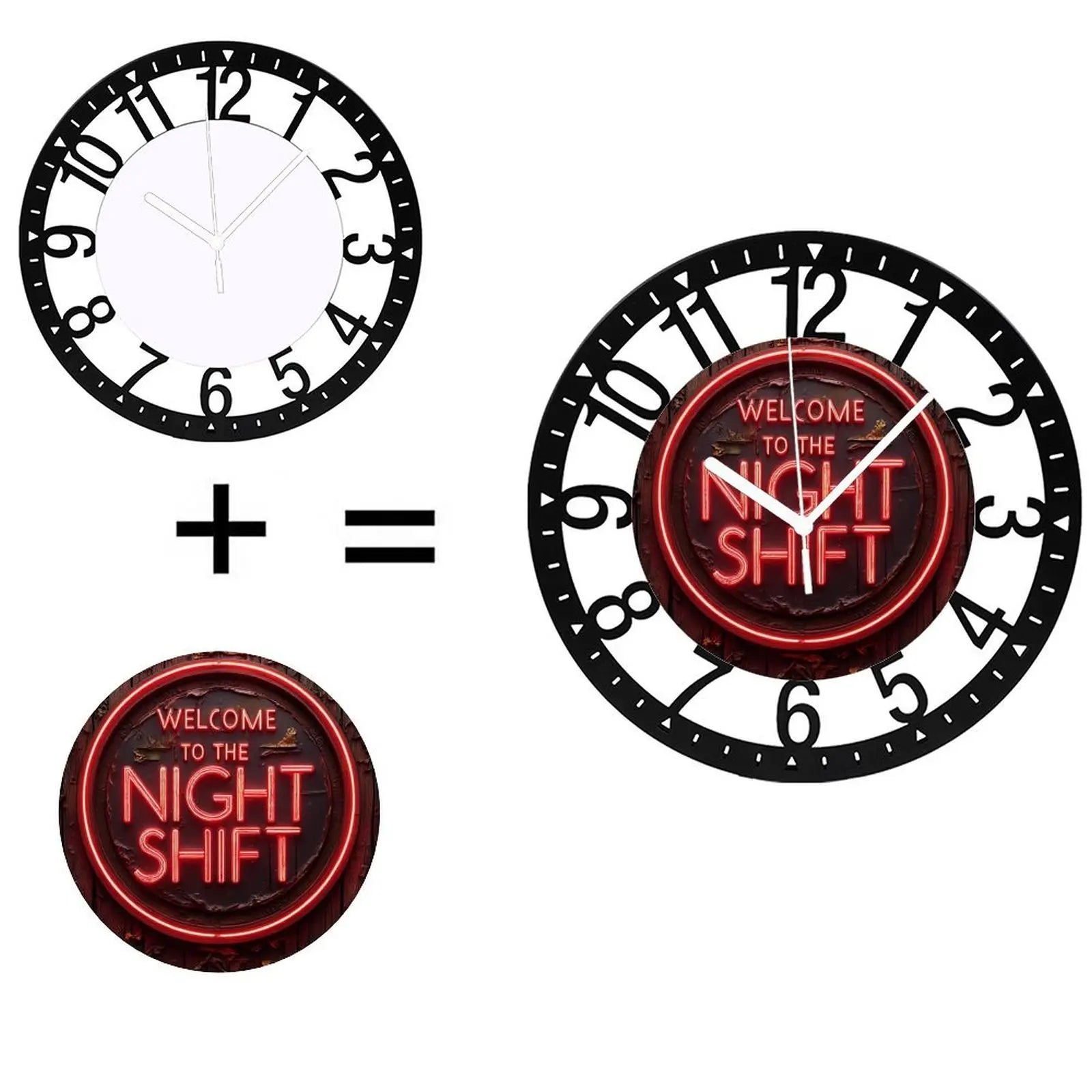 25cm Circular Iron Wall Clock with a Planet with Rings