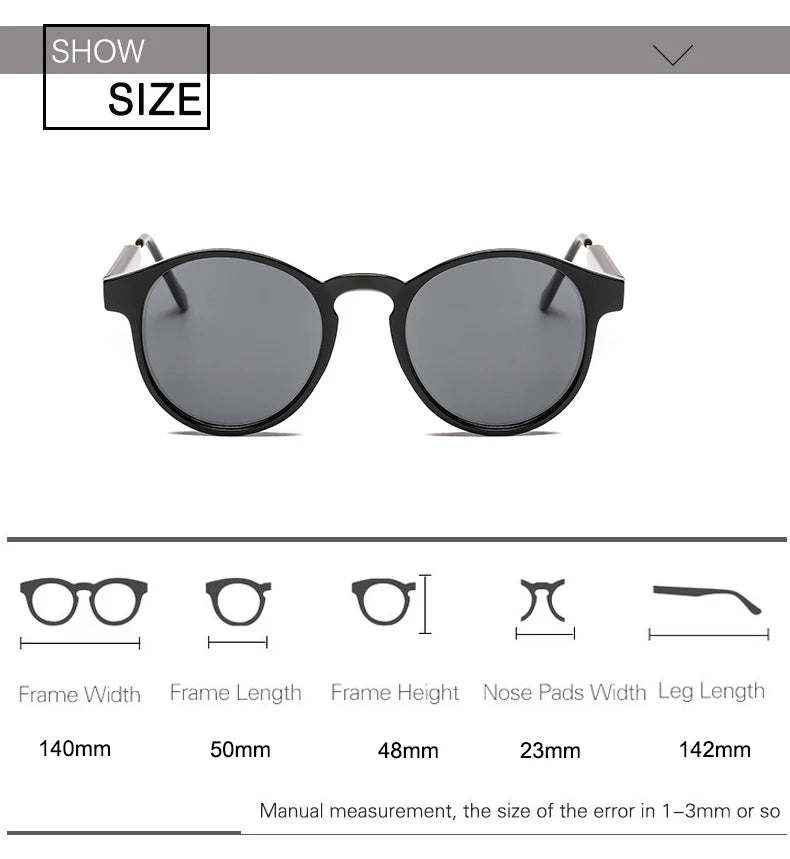 Retro Round Sunglasses Women Men Brand Design Transparent Female Sun Glasses Men Oculos De Sol Feminino Lunette Soleil UV400