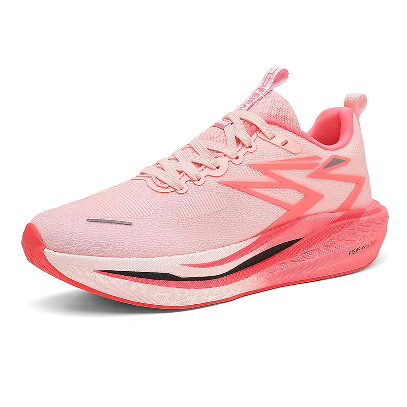 Greatshoes Mesh Upper Trail Running Shoes for Woman, Pink Women Trainer Shoes, Hot Selling Carbon Running Shoes