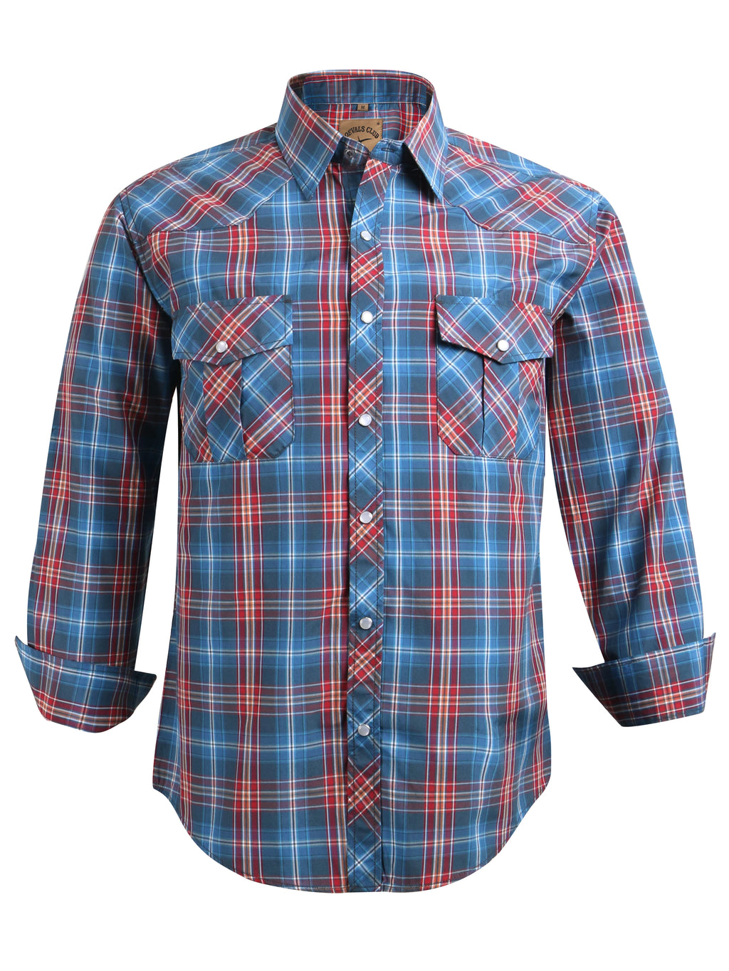 Men's Western Cowboy Long Sleeve Pearl Snap Casual Plaid Work Shirts
