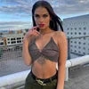 2022 New Arrivals Women Hollow Crystal Fishnet Top Bra With Rhinestone Diamond Crop Top Women