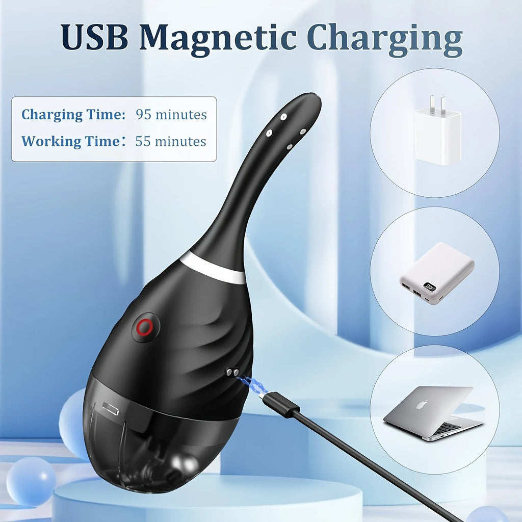 New Design Anal Douche Automatic Enema Douche.Electric Enema Bulb Kit Anti Backflow Anal Enema Cleaner for Men Women