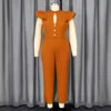 Wholesale Women Jumpsuit Short Sleeve Playsuit Clubwear Straight Leg Jumpsuit Women's With Belt Bodysuit Rompers