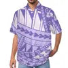 High Quality Samoan Short Sleeve Casual Hawaii Style Men's Shirts Tops Custom Printed Big Size Polynesian Tribal Aloha Shirts