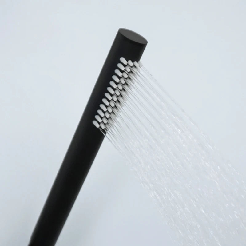 Chrome Matt Black Handshower Head 150cm Stainless Steel Shower Hose Brass Bracket Shower Head Wall Mounted Shower Accessories