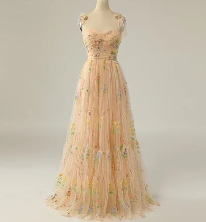 Evening Dress Temperament Sisters Girlfriend Mesh Stitching Escaping Princess Mori Bridesmaid Spaghetti Strap Dresses