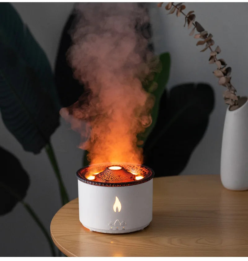 Colorful Flame Electric Aroma Diffuser Oil Fragrance Cold Air Scent Humidifier Portable Household Application Perfect Gift Box