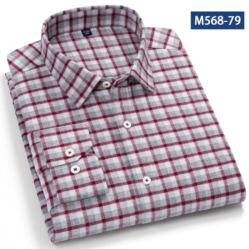 Young Men's Casual Long-Sleeved Shirt Patchwork Button Collar New Spring Autumn Collection 100% Breathable Cotton Twill Anti-UV