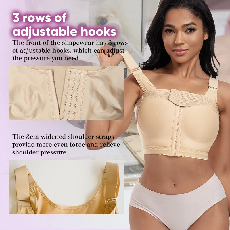 Professional Medical Breast Augmentation Post-op Shapewear Push up Faja Bra Tops with Breast Implant Stabilizer Band Design