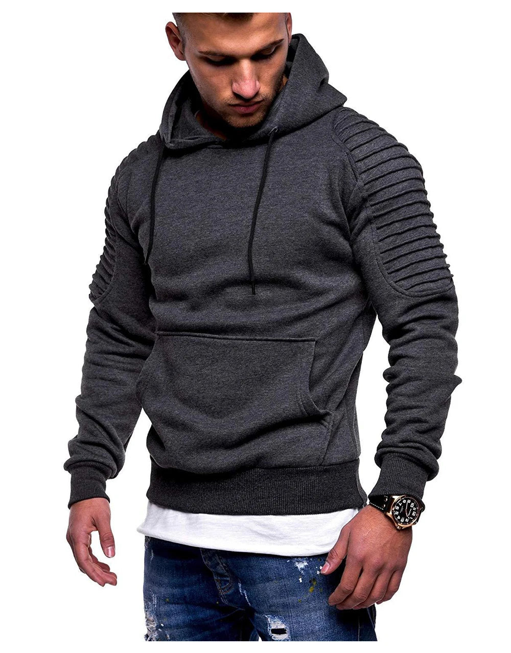 DIMUSI Hooded Mens Casual Camouflage Windbreaker Sweatshirt Coats Mens Streetwear Hip Hop Hoodies Sportswear Tracksuits Clothing