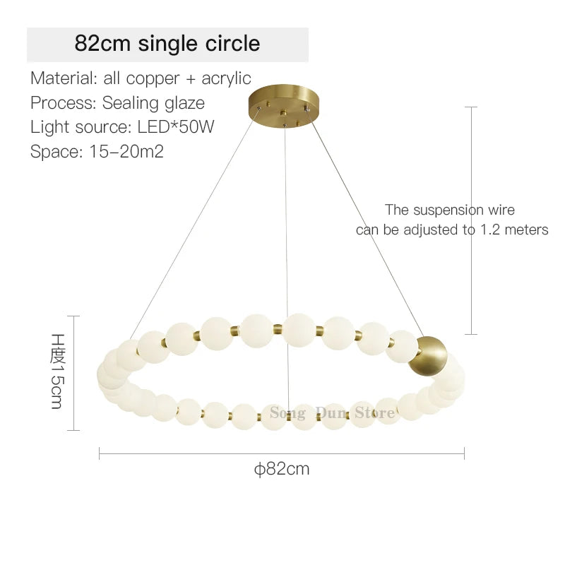 All Copper Post-Modern Household Living Room Chandelier Modern Minimalist Light Luxury Creative Personality Net Red Children’s