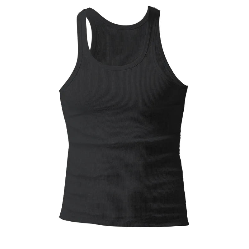 High Quality Men's Cotton Rib Gym Tank Top Casual Fitness Sexy Custom Breathable Vest Top for Man Outdoor Underwear