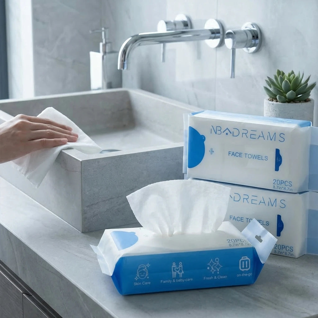22x22cm Ultra Soft Reusable Microfiber Face Towels Convenient Bagged for Daily Skin Care