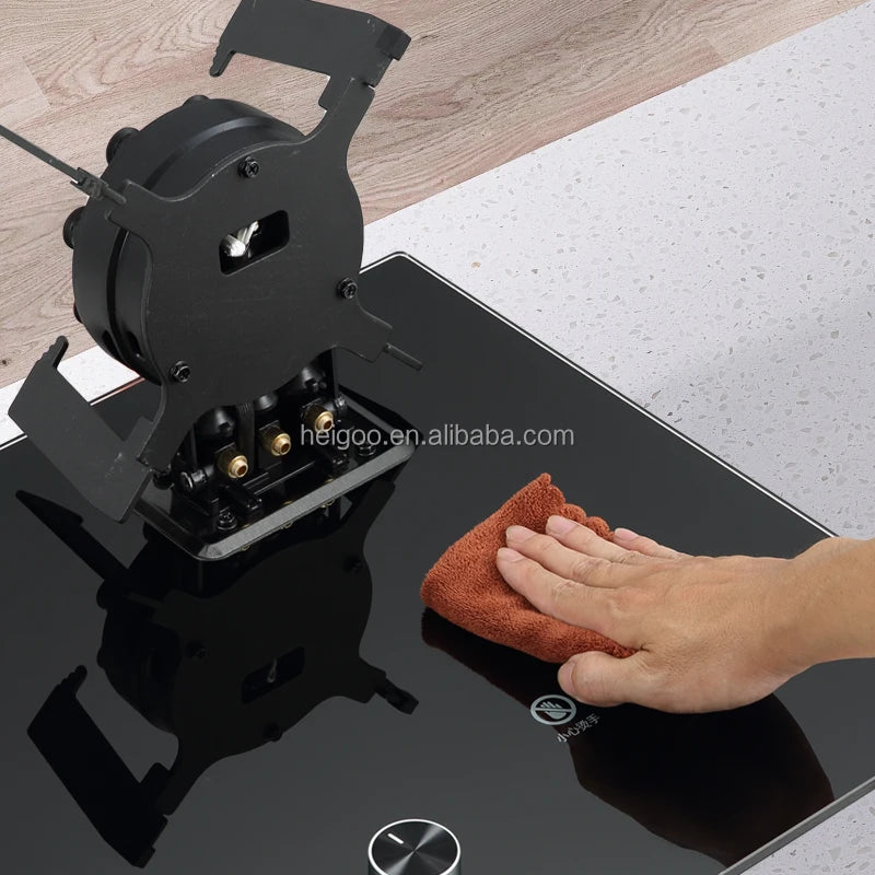 China Home Kitchen Appliance Built-in Double Foldable Burners LPG and NG Wok Gas Cooking Stove With Anti-overheating Function