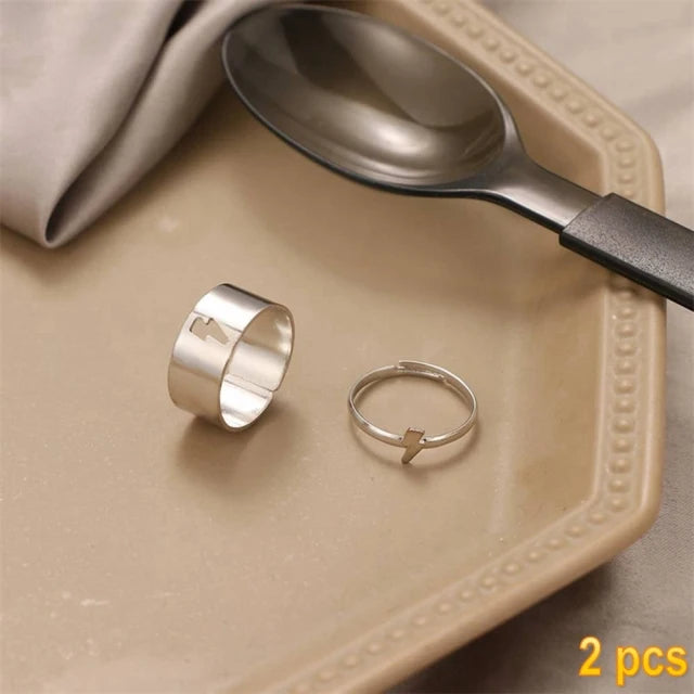 Trendy Gold Butterfly Rings for Women Men Lover Couple Rings Set Friendship Engagement Wedding Open Rings N2203181