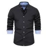 OEM Autumn Clearance Sale Men's Oversize Casual Blouse Long Sleeves Yarn-Dyed Shirts Breathable Shirt