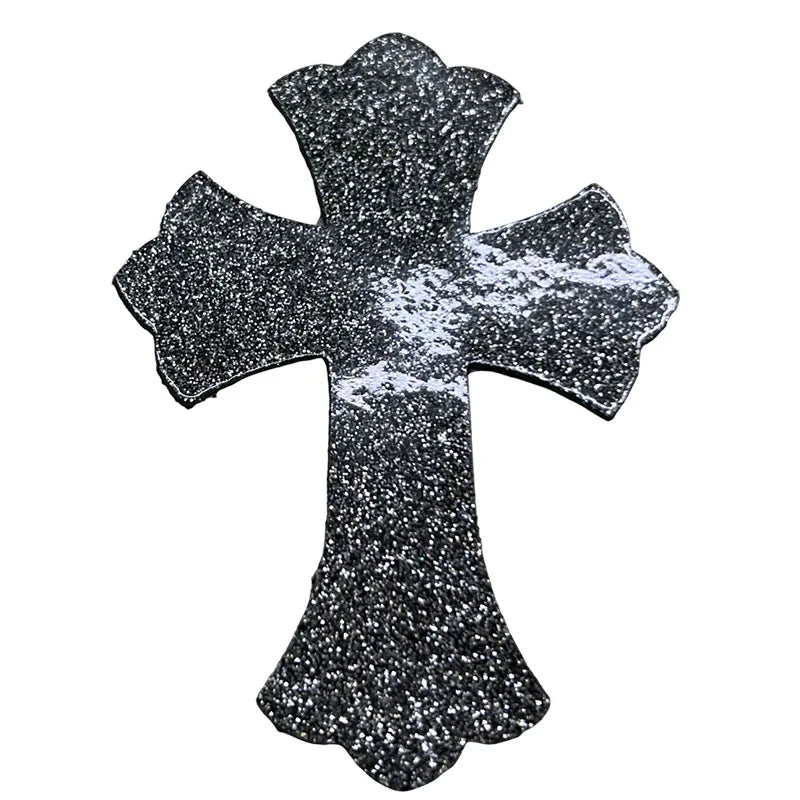 4.5*6.5cm Sheepskin Leather Patch With Cross Shaped Leather Label Genuine Leather DIY With Multiple Colors-106-182