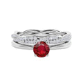 925 Sterling Silver Rose Gold Plated Lab Created Ruby Elegant Red Gemstone July Birthstone Wedding & Party Jewelry Gift for Her