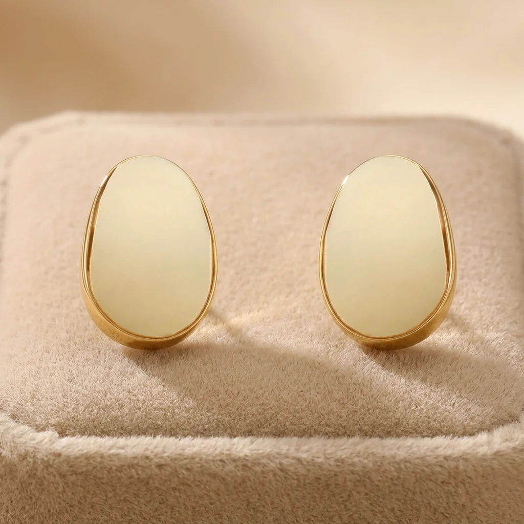 2025 New Arrivals Brass Women Chunky Gold Plated Pebble Hoop Earring Minimalist Jewelry Certified Party Handmade Customized