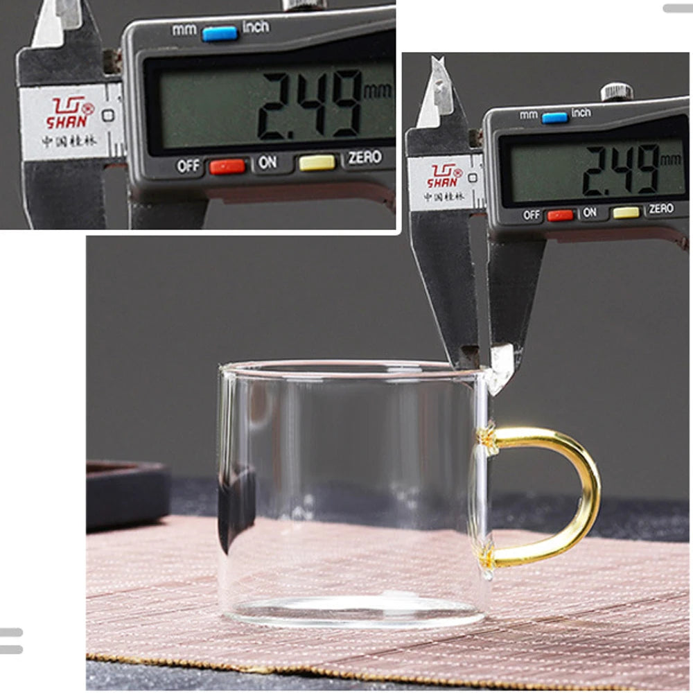 Factory Direct Housewares Round Shaped Small Capacity High Borosilicate Glass Cup With Transparent Handle
