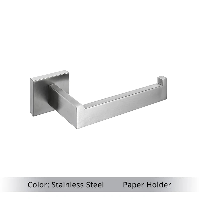 Bathroom Accessories Set Hardware Decor Toilet Roll Paper Holder Hanger Hook Towel Bar Brushed Gold Wall Stainless Steel Shelf