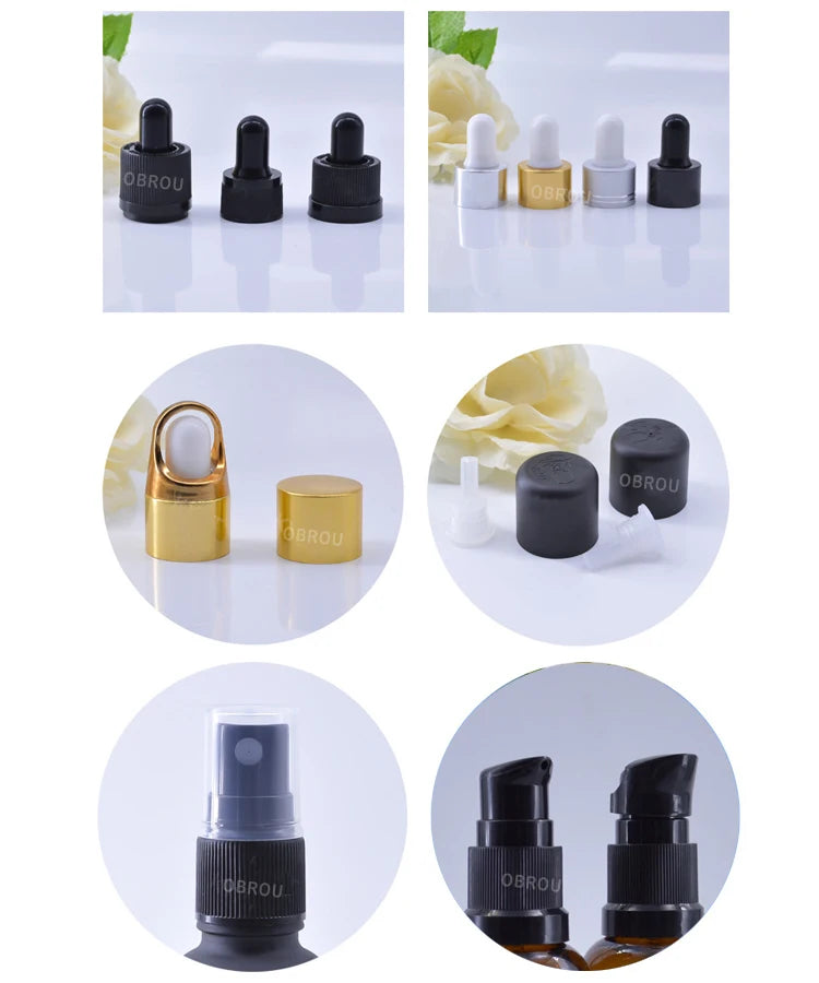 5ml 10ml 15ml 30ml 50ml 60ml 100ml Black Amber Dropper Hair Oil Bottles Essential Oil Bottle Glass Perfume Dropper Bottle