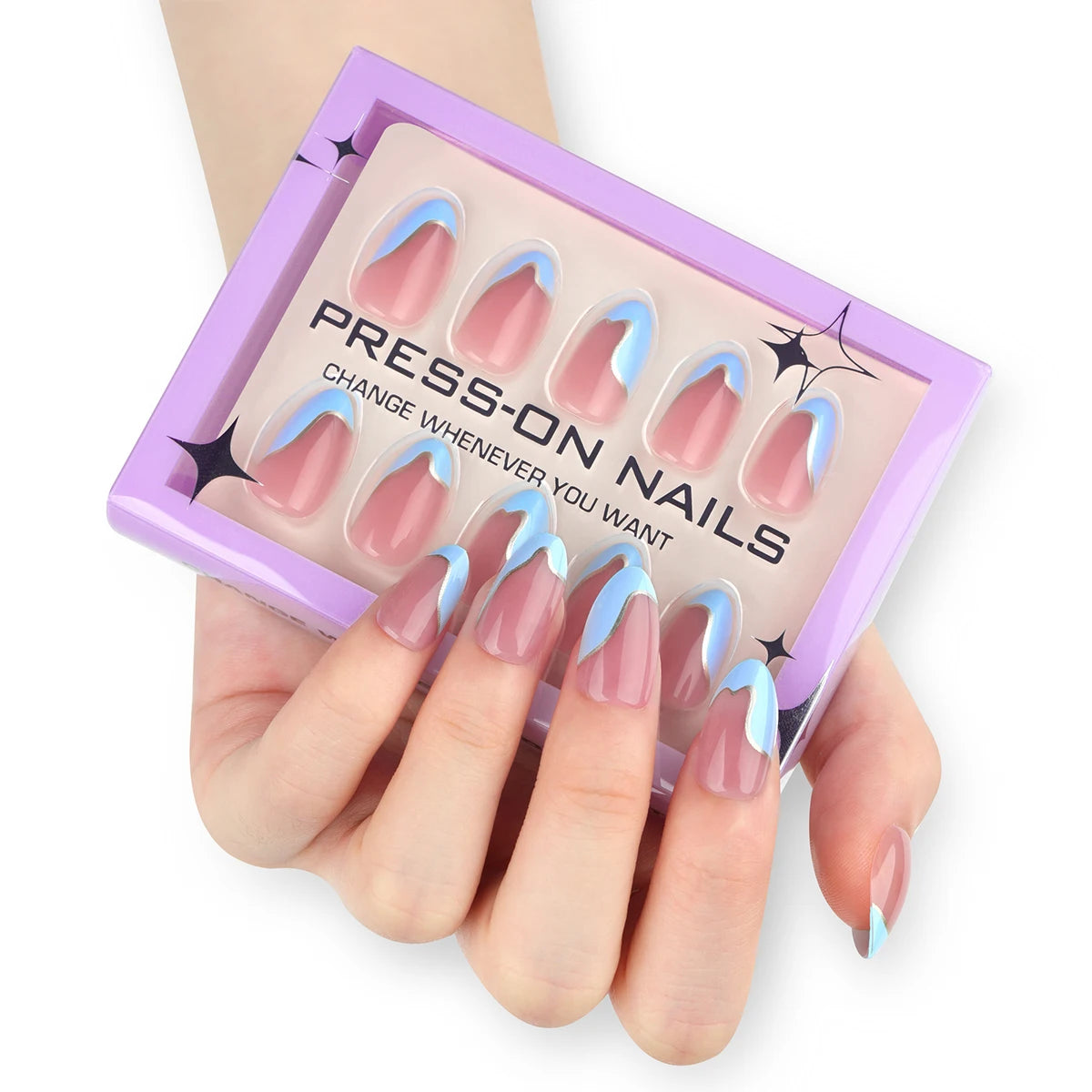 30 Pcs French Minimalist High-end Feel Square Shape Acrylic Press on Nails Customize False Nails GD28