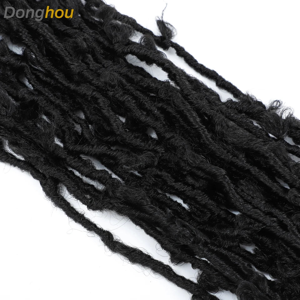 18 24 36 Inch Butterfly Faux Locs Crochet Hair Synthetic Meche Butterfly Locks Crochet Braid Distressed Soft Locs Crochet Hair