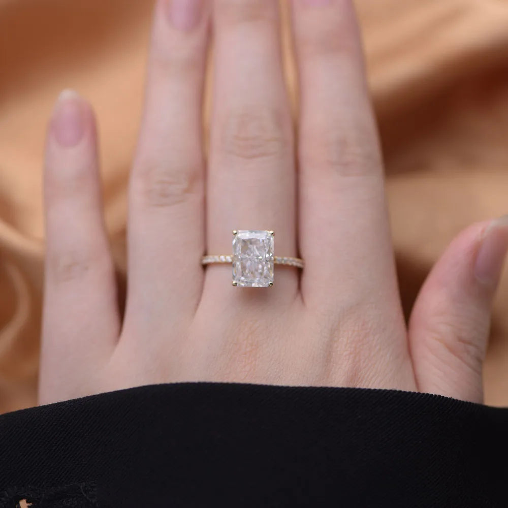 Manufacturer Latest Wholesale 14K Gold Plated Silver Ring 925 Sterling Jewelry Ice Zircon Wedding Engagement Rings Jewelry Women