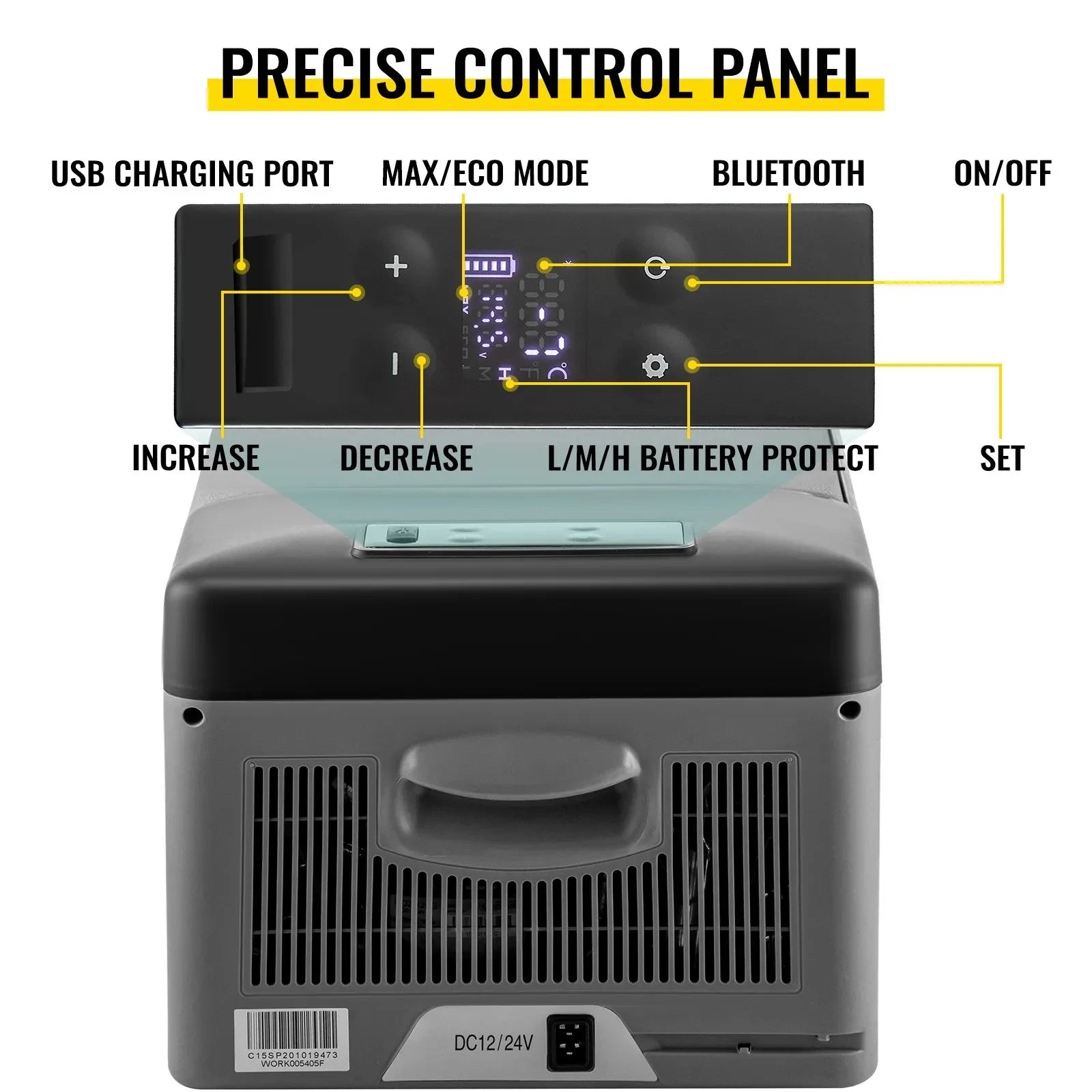 EU Ready Stock Portable Car Freezer, 15L Portable Refrigerator Freezer, Dual Storage Zone Camping Freezer, -4℉~50℉ 12 Volt
