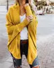 Bat Sleeve Large Knitted Cardigan Sweater Women's Outer Coat Solid Color Knit