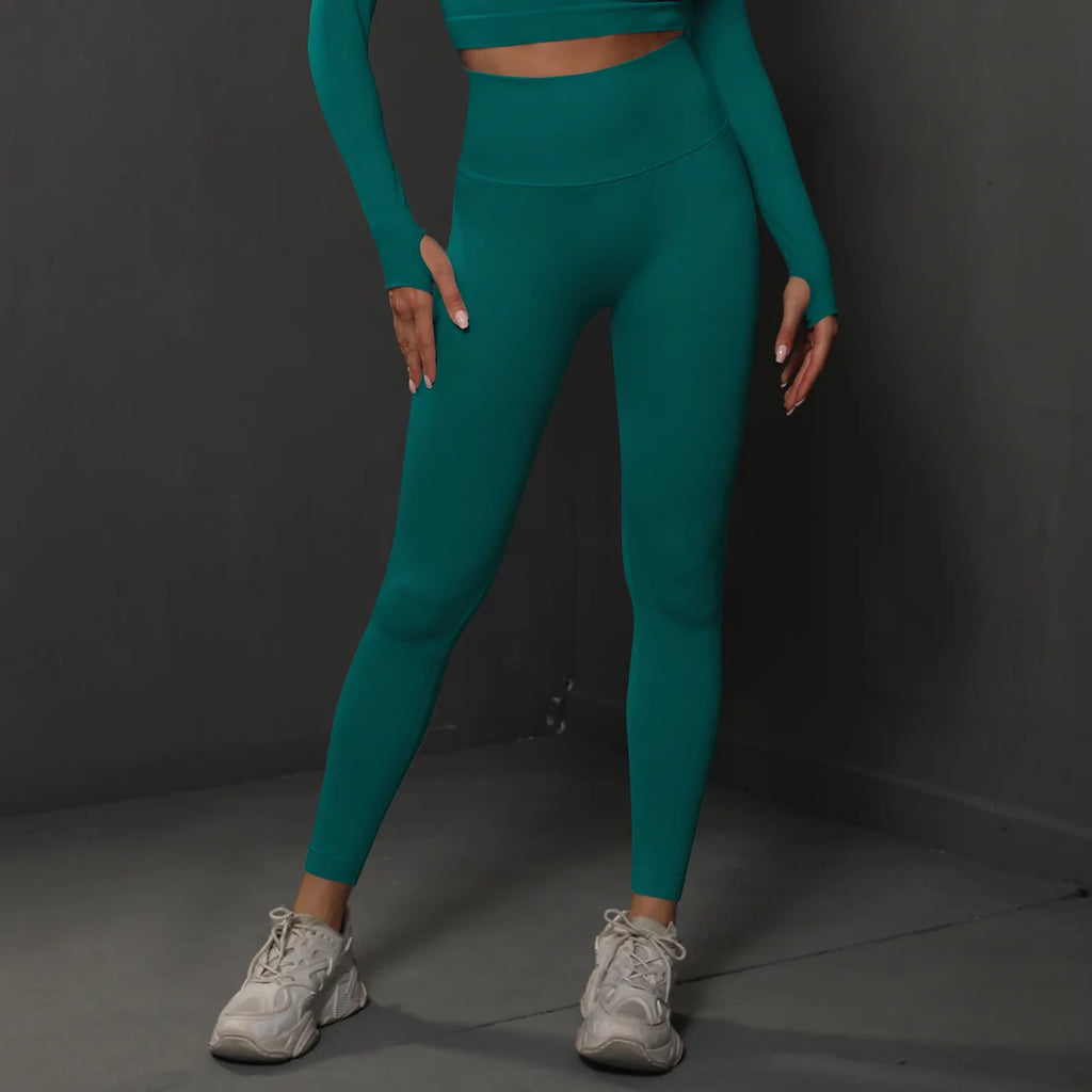 TikTok Women Buttery Soft High Waist Tummy Control Sports Yoga Pants Knitted Seamless Running Gym Tights Workout Athletic Leggin