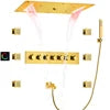 Matte Black Shower System 70X38 CM LED  Bathroom Thermostatic Multifunction Shower Set With Handheld