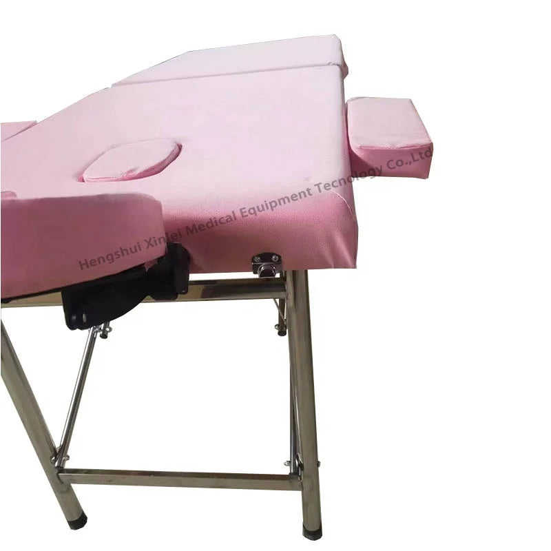 High Quality  Newest Model Stainless Steel Beauty Massage Bed with Headrest and Armrests Beauty Bed Table
