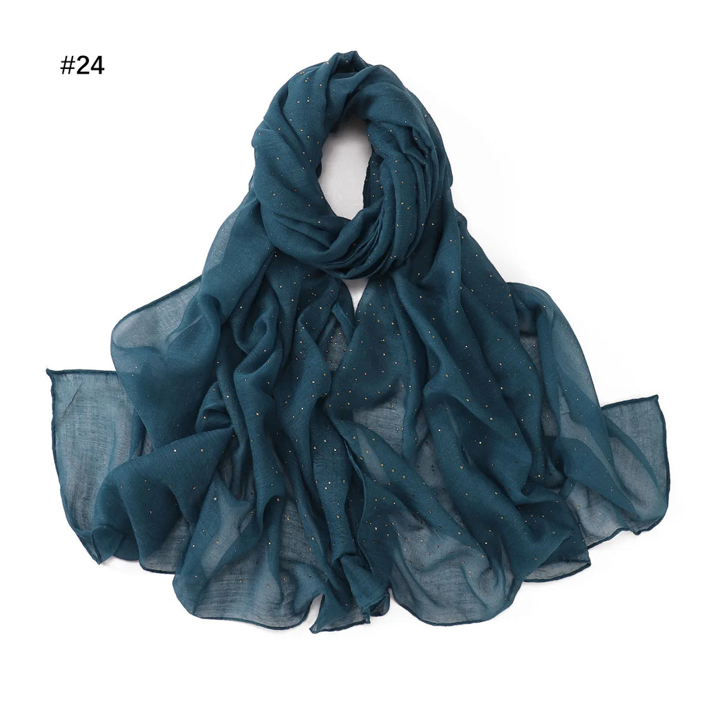 Zifeng OME Travel Photo Art Pure Color Full Star Hot Diamond Cotton Linen Monochrome Cape Scarves & Shawls