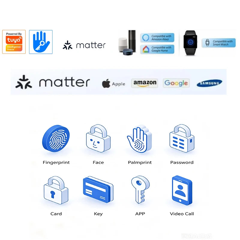 Exterior Smart Door Lock Biometric Fingerprint Door Lock Wifi Digital Lock Cerradura Inteligente Huellasmart Door Knob