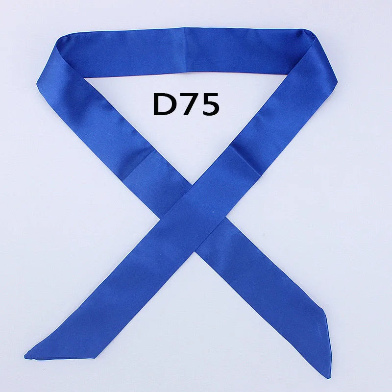 Hot Fashion New Twill Emulation Silk Solid Bag Scarf Women Small Scarf Ribbon Handbag Hair Long Shawl Bandana Luxury Head Scarf