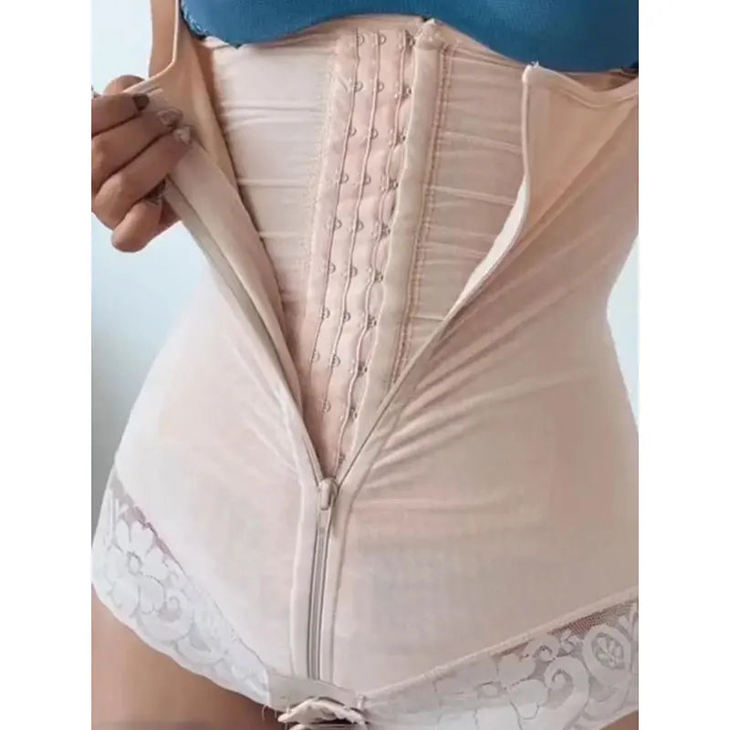 Curved Fajas Colombianas Butt Lifter Shapewear Tummy Control Panties Crotch With Zipper