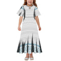 New Hawaiian Style Drop Collar Design Baby Girls Long Dress Children Size in Dresses Fit Flare Toddle Girls Dresses for Kids